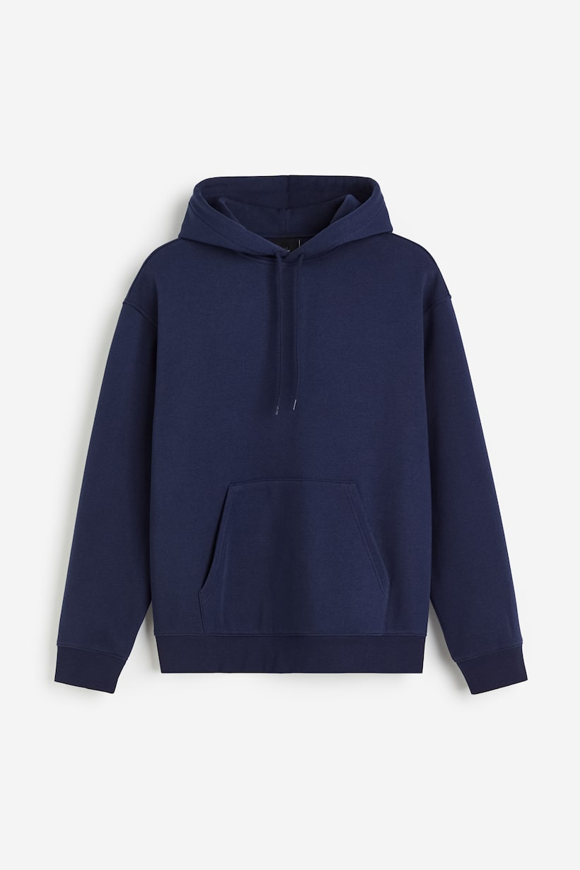 Basic Loose Fit Hoodie - Navy Blue