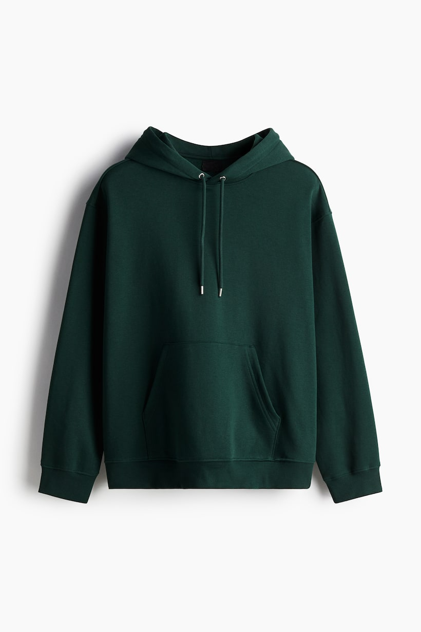 Basic Loose Fit Hoodie - Forest Green