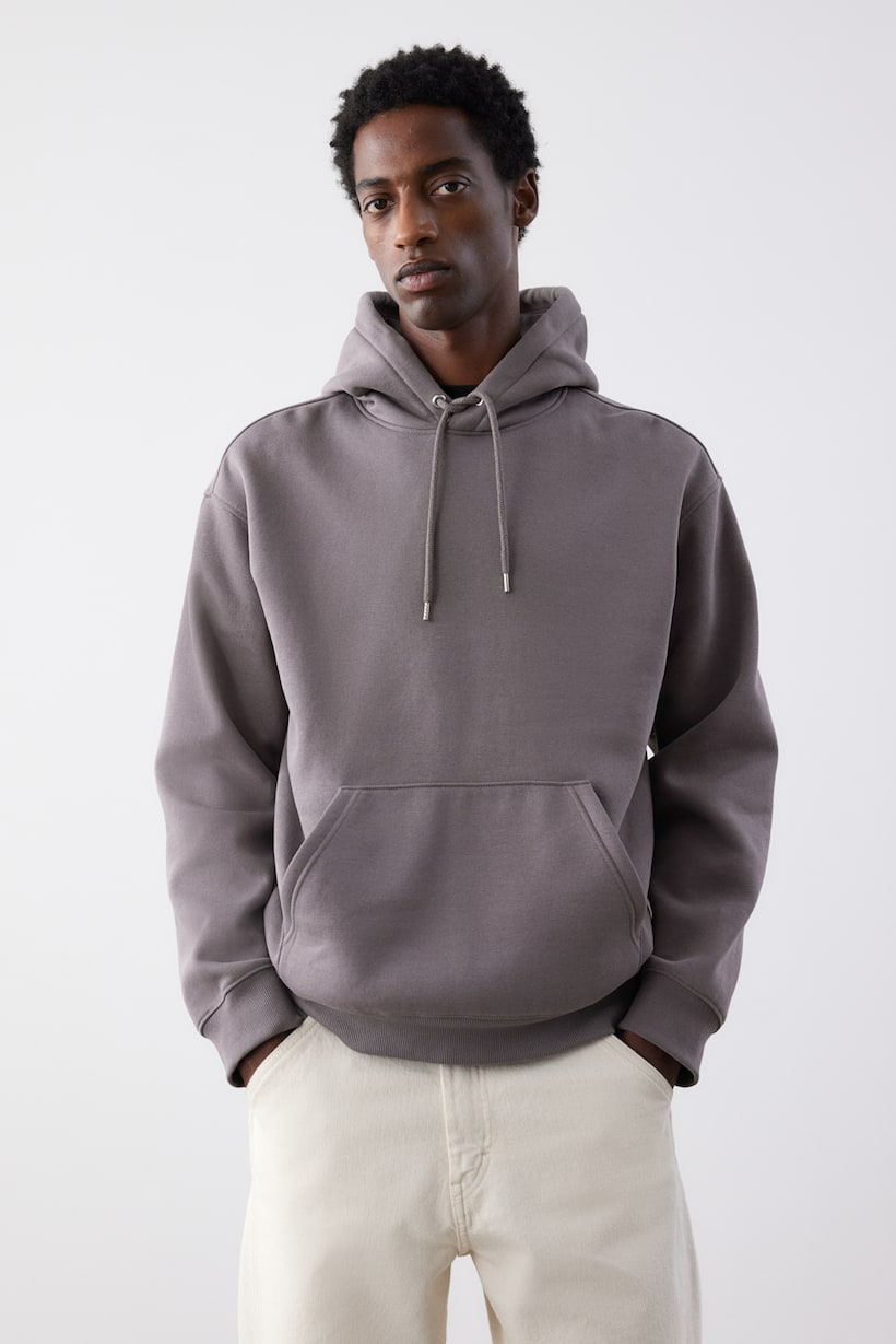 Basic Loose Fit Hoodie - Dark Taupe