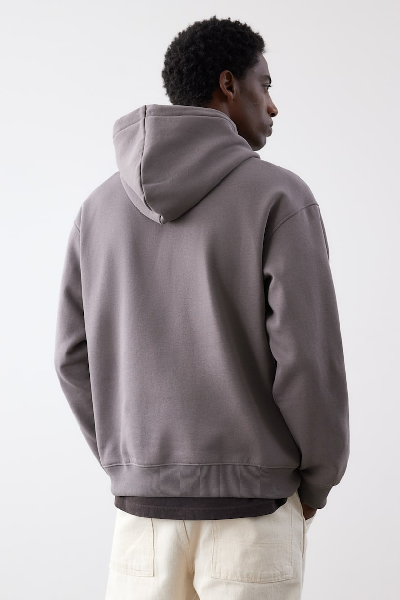 Basic Loose Fit Hoodie - Dark Taupe