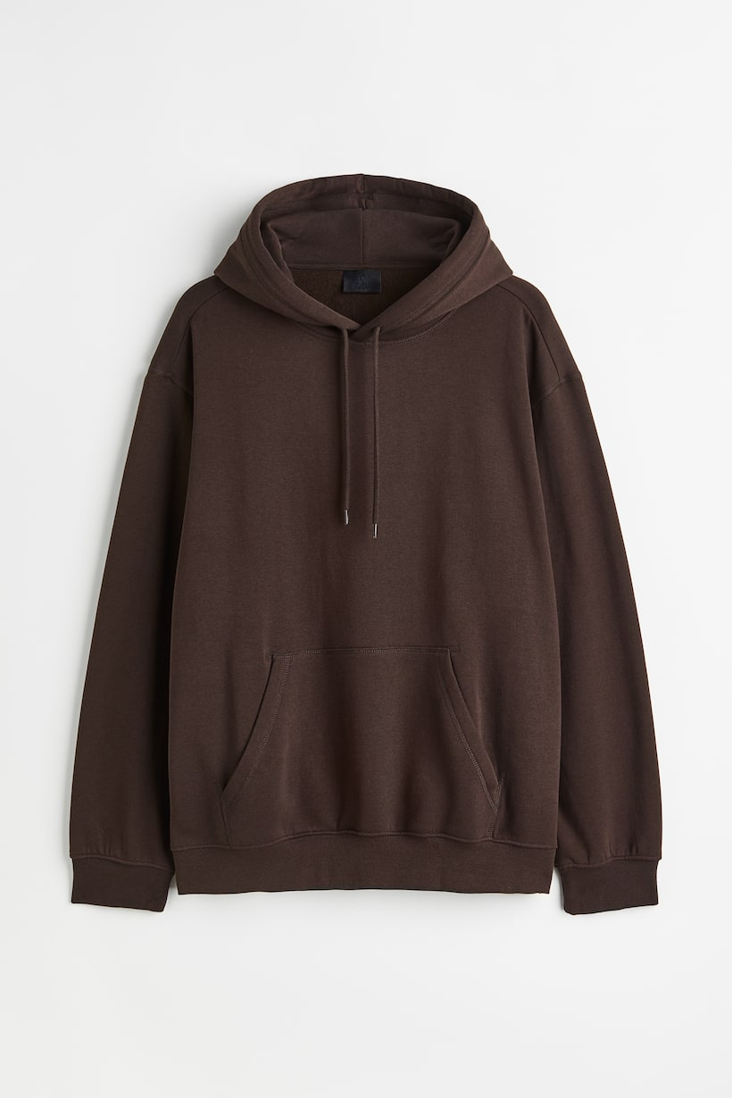 Basic Loose Fit Hoodie - Brown