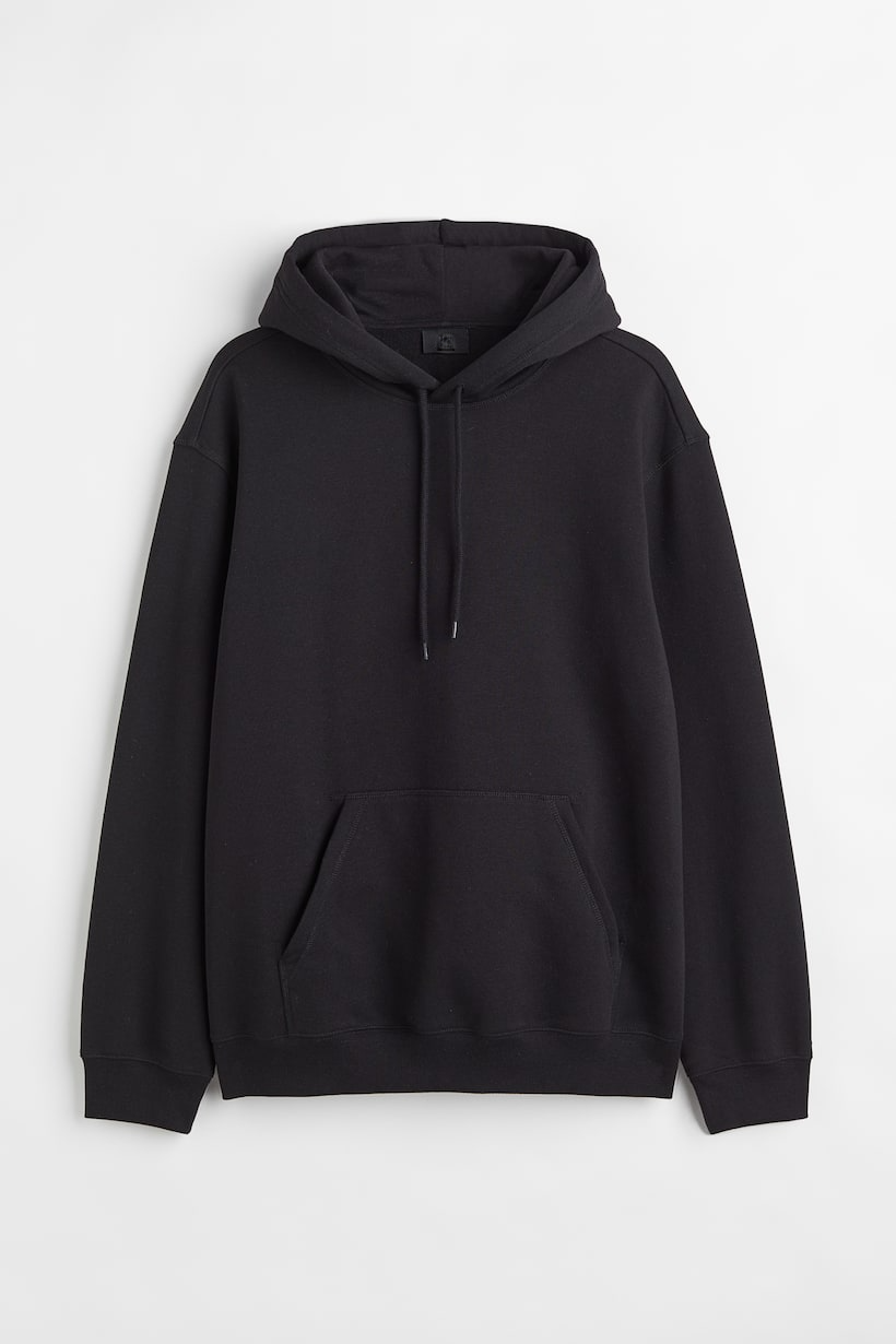 Basic Loose Fit Hoodie - Black