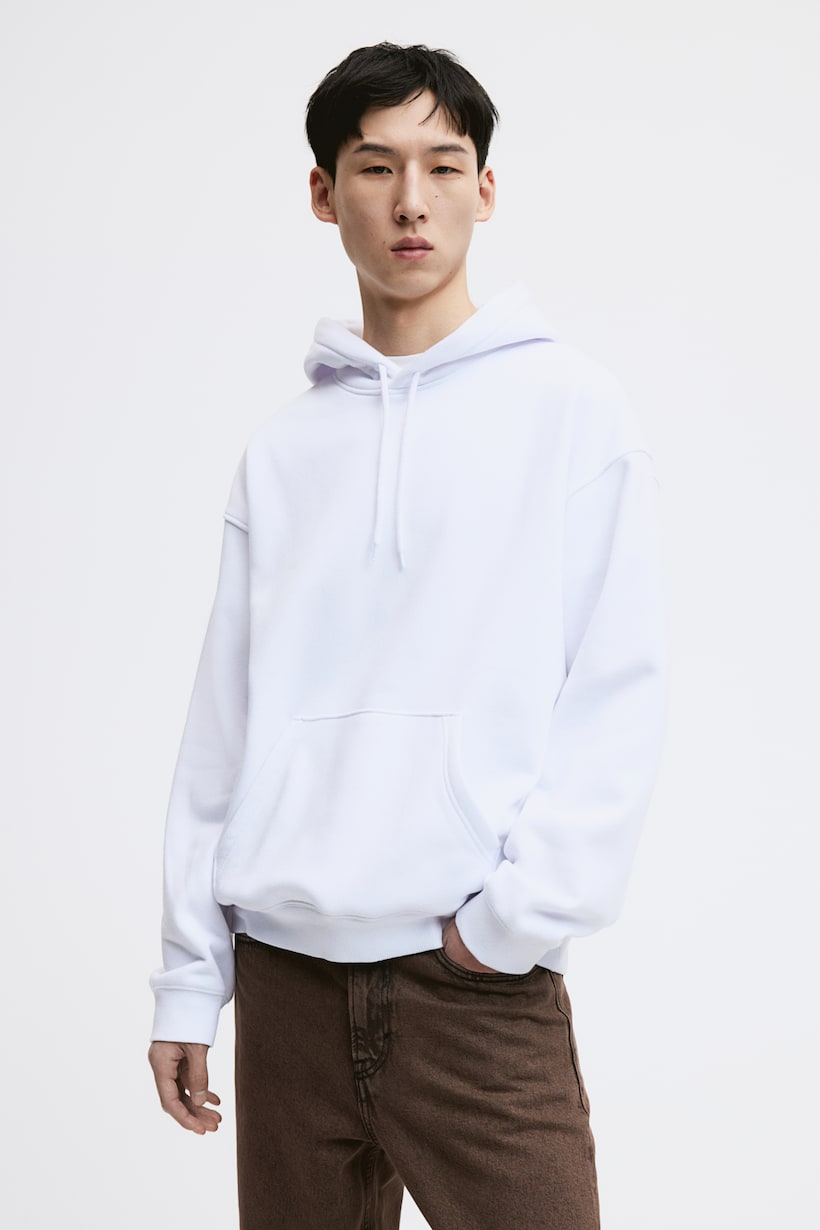 Basic Loose Fit Hoodie - White