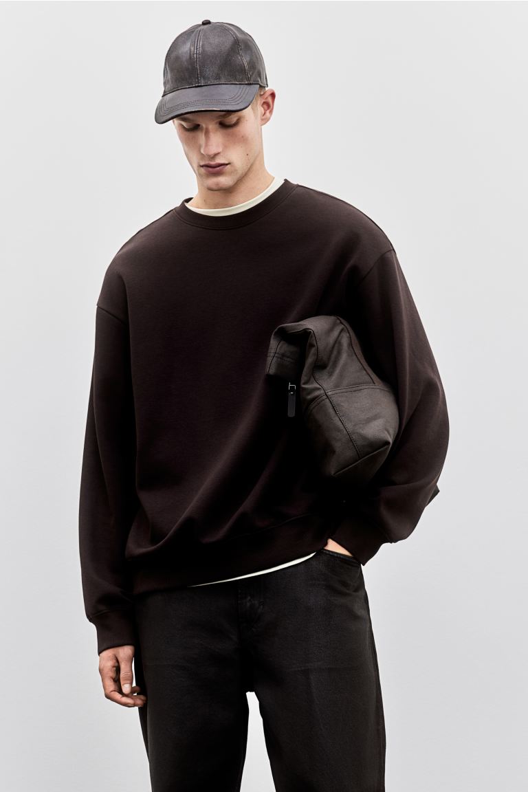 Loose Fit Sweatshirt - Brown