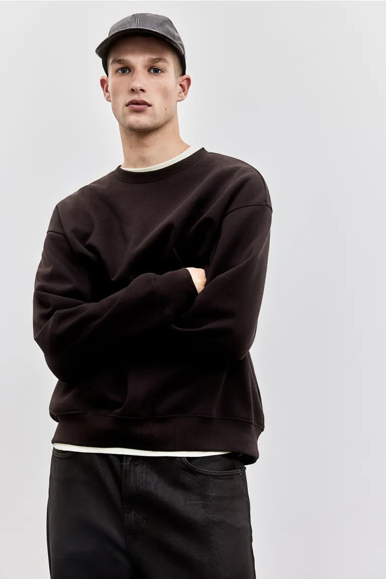 Loose Fit Sweatshirt - Brown