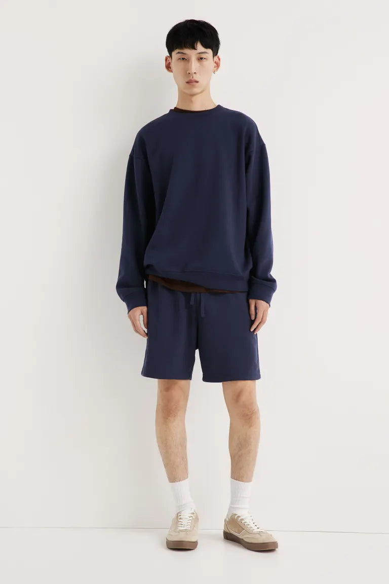 Loose Fit Sweatshirt - Navy Blue