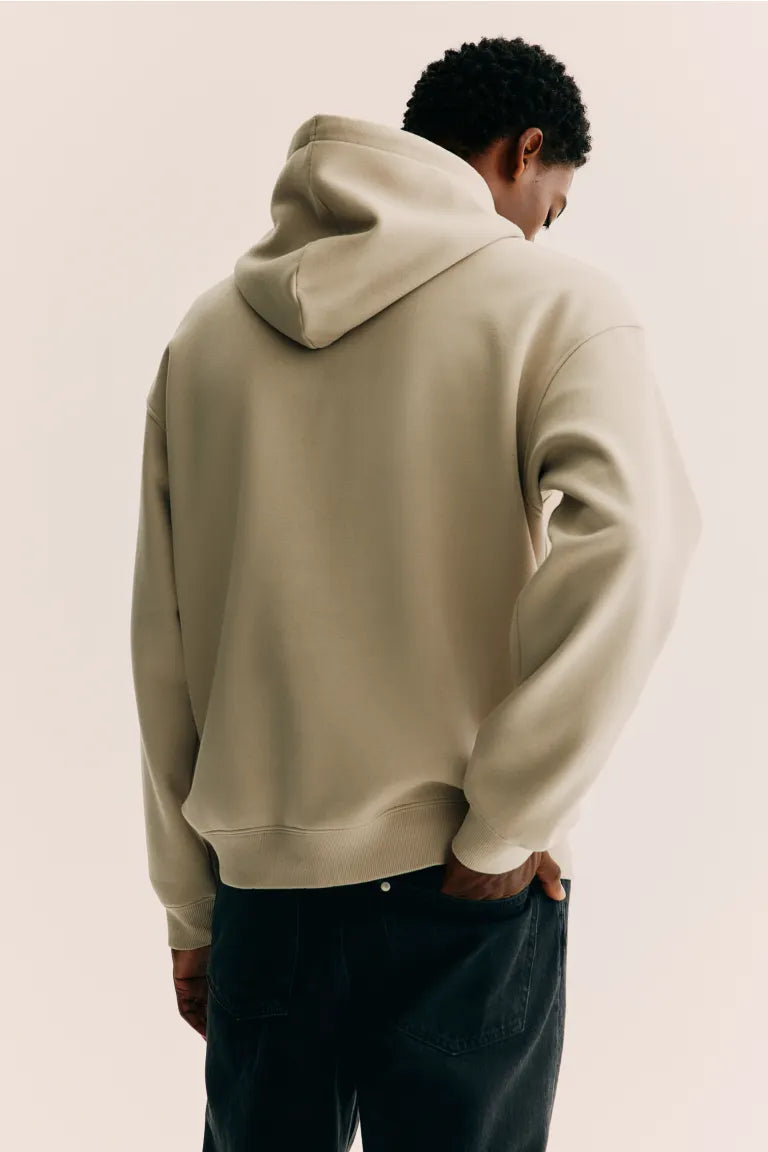 Basic Loose Fit Hoodie - Khaki