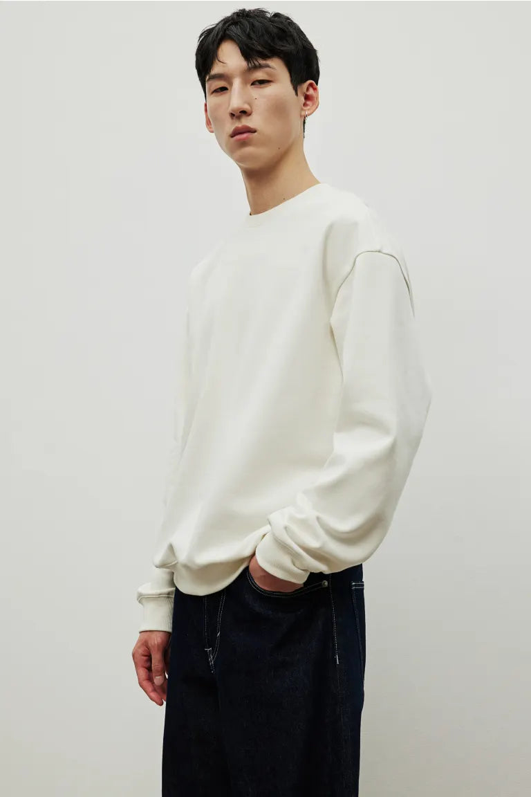 Loose Fit Sweatshirt - Cream